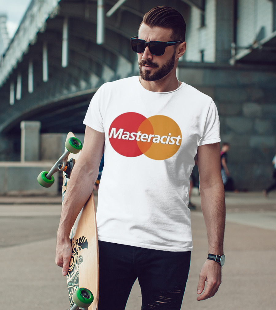 Masteracist Parody Branding With Overlapping Red And Orange Circles T-Shirt