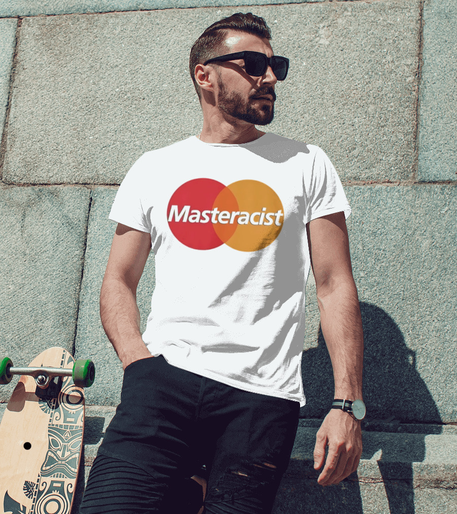 Masteracist Parody Branding With Overlapping Red And Orange Circles T-Shirt