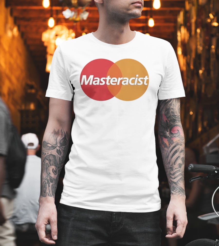 Masteracist Parody Branding With Overlapping Red And Orange Circles T-Shirt