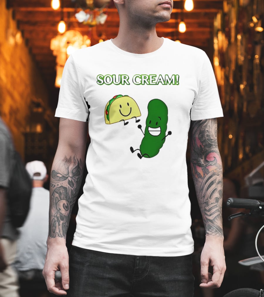 Sour Cream Pickle And Taco Happy Characters T-Shirt