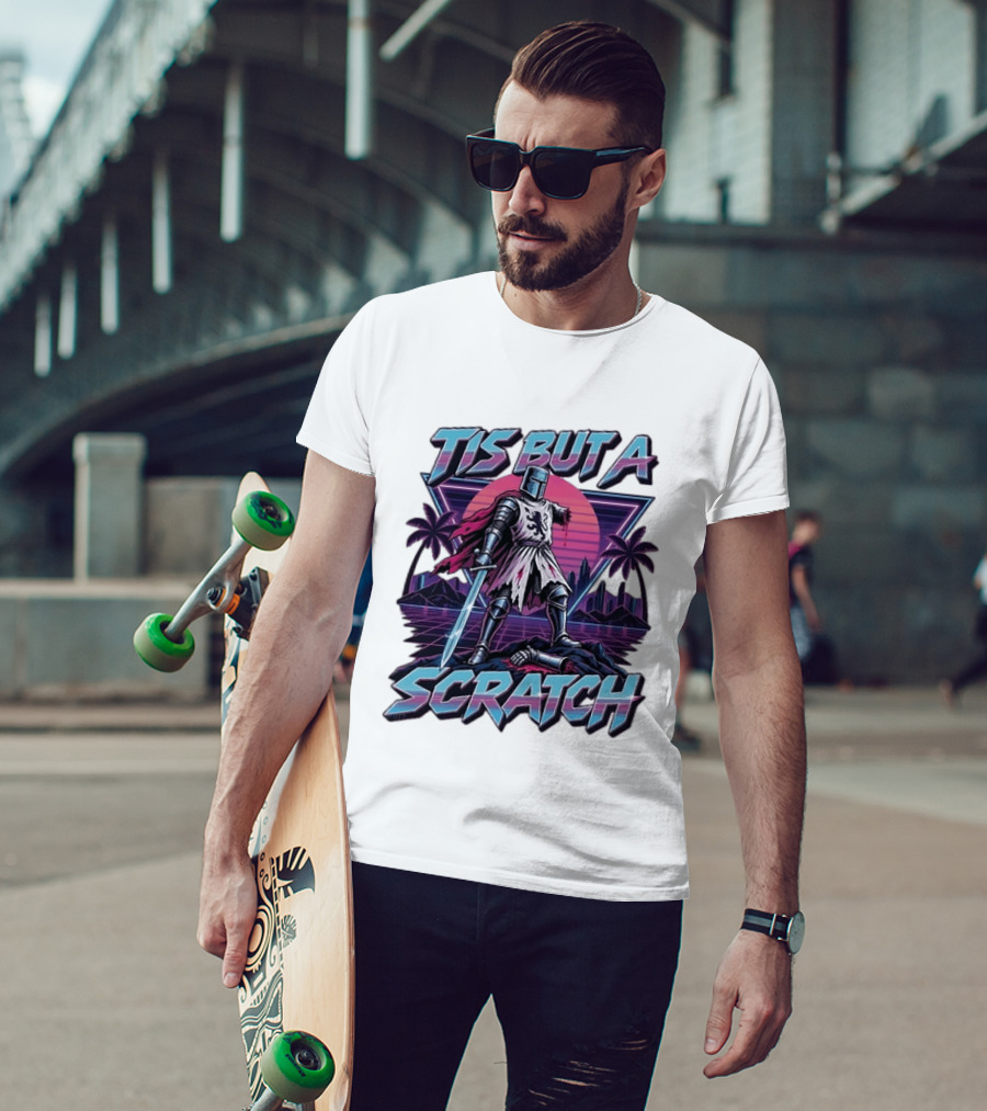 Tis But A Scratch Monty Python Knight Retro Synthwave T-Shirt