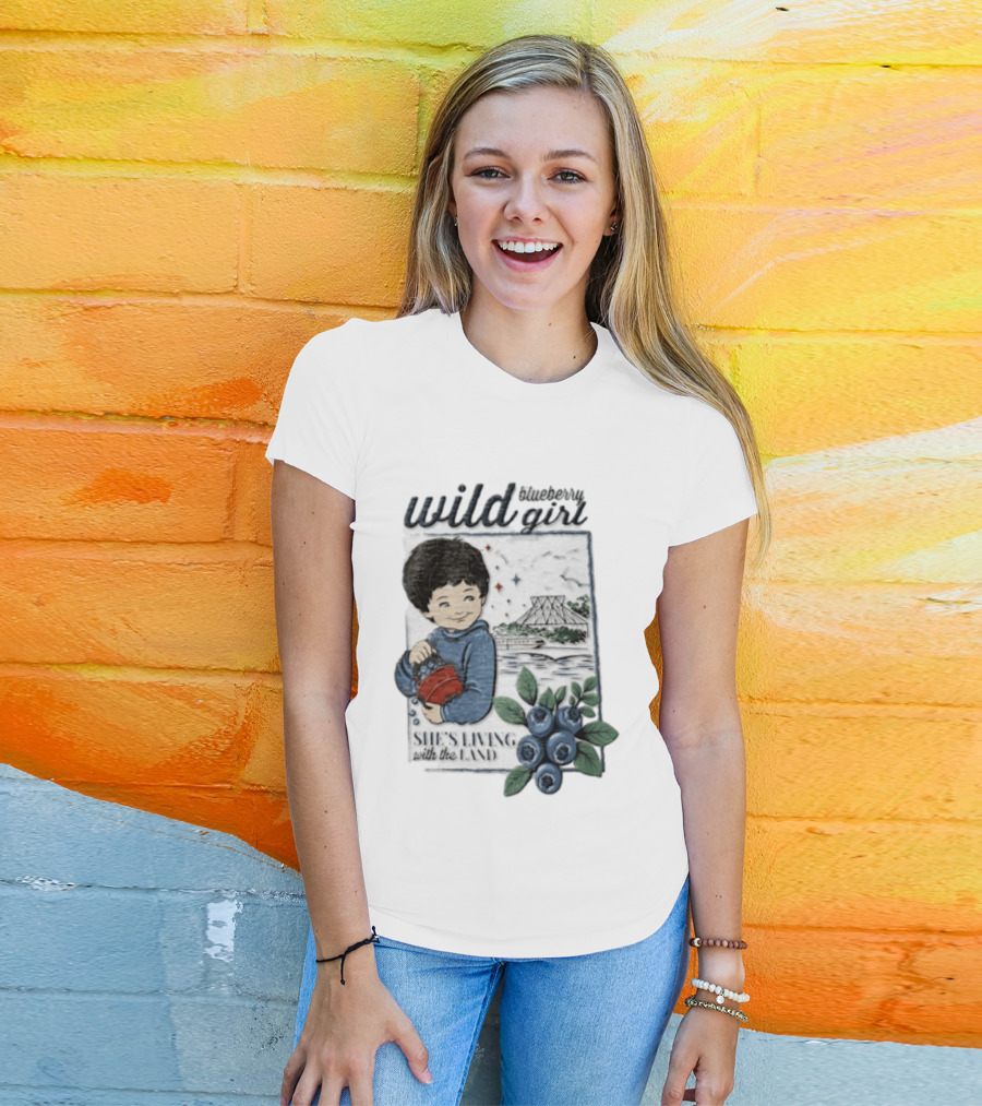Wild Blueberry Girl She's Living With The Land Young Boy T-Shirt