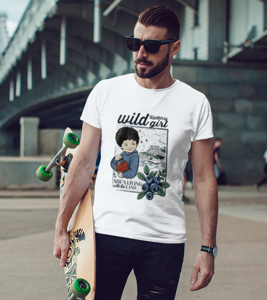 Wild Blueberry Girl She's Living With The Land Young Boy T-Shirt
