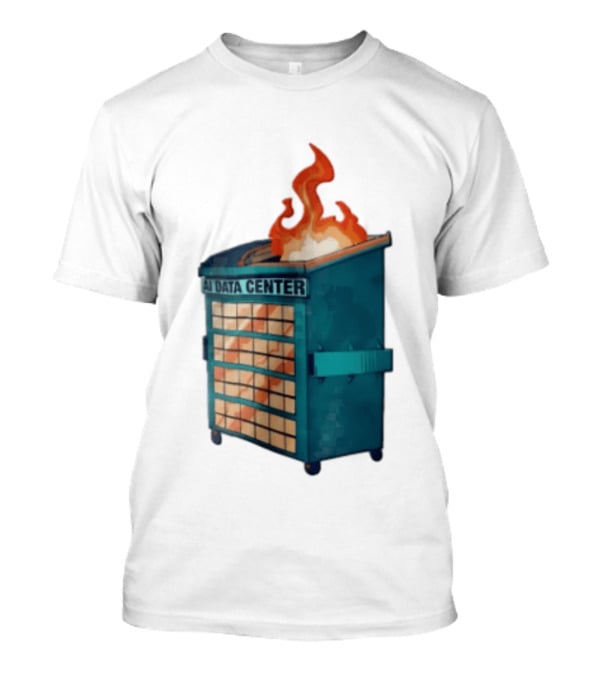 AI Data Center Dumpster On Fire Retro Internet Meme T-Shirt