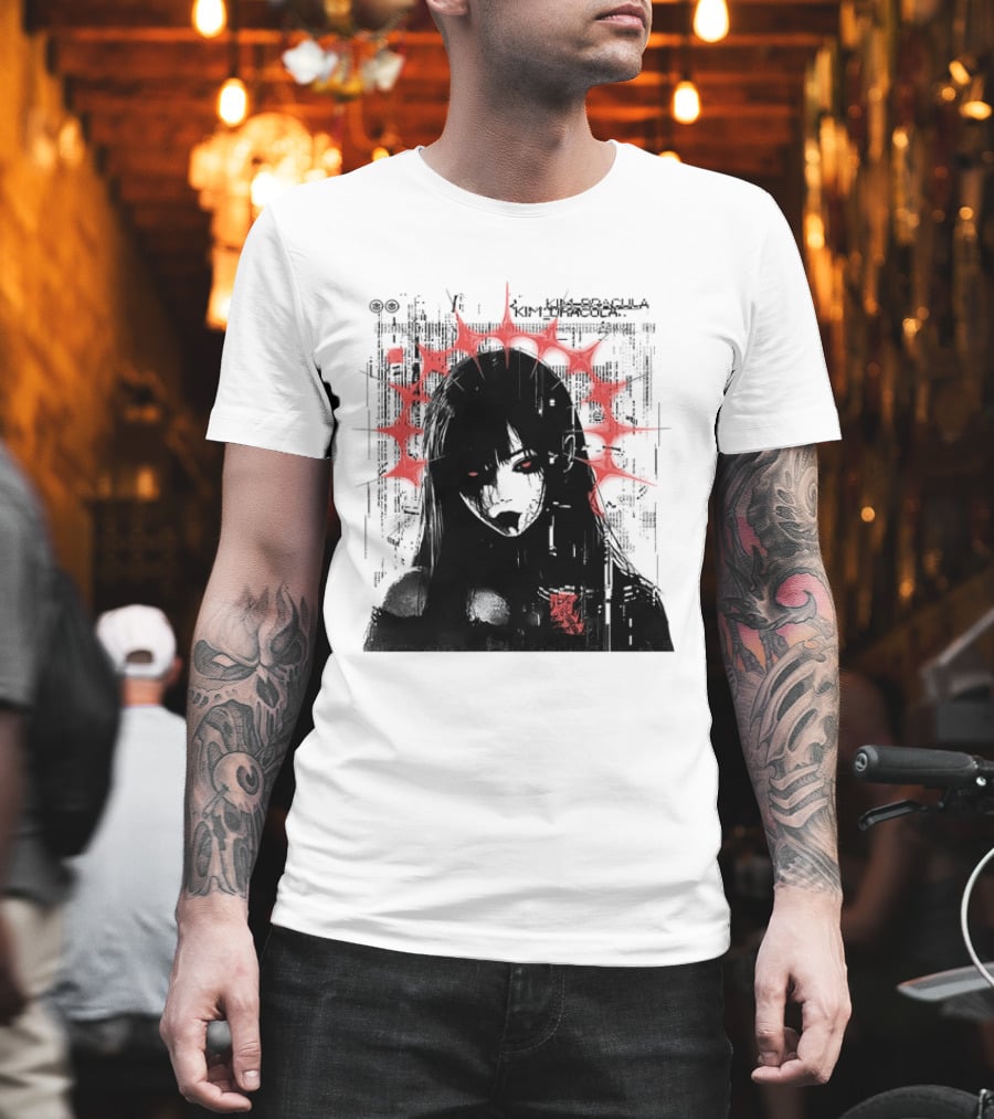 Kim Dracula Glitch Alternative Metal Red Star Burst T-Shirt