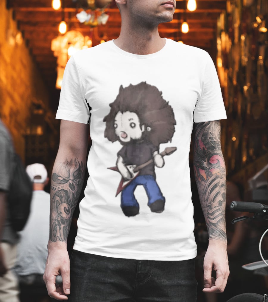 Dimebag Darrell Cartoon Character Flying V Guitar Player T-Shirt