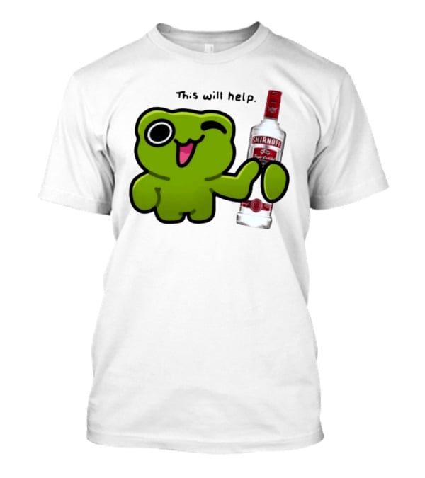 Green Frog Winking This Will Help Smirnoff Vodka T-Shirt