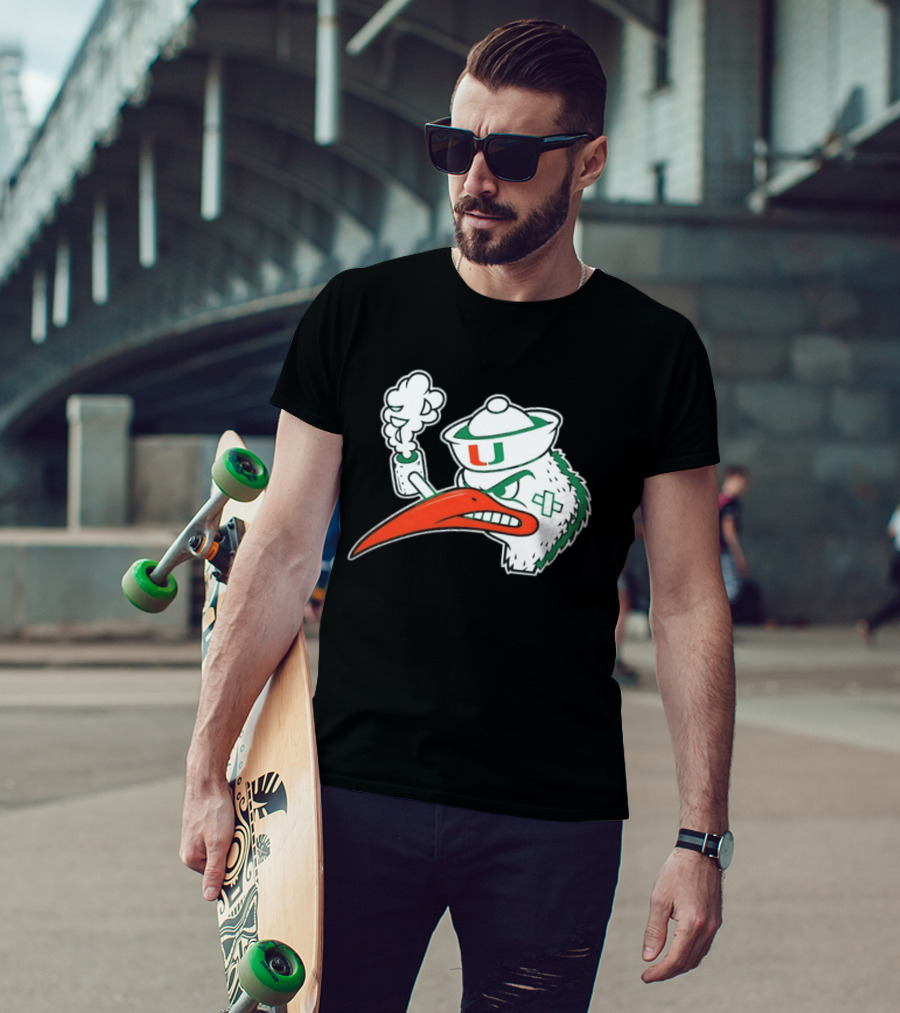 Miami Hurricanes Sebastian The Ibis Smoking Pipe T-Shirt