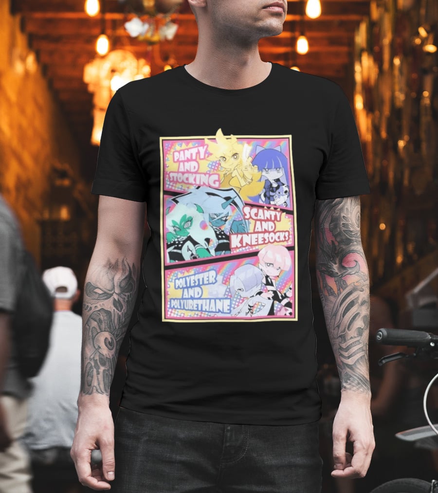 Panty And Stocking With Scanty And Kneesocks Polyester And Polyurethane T-Shirt