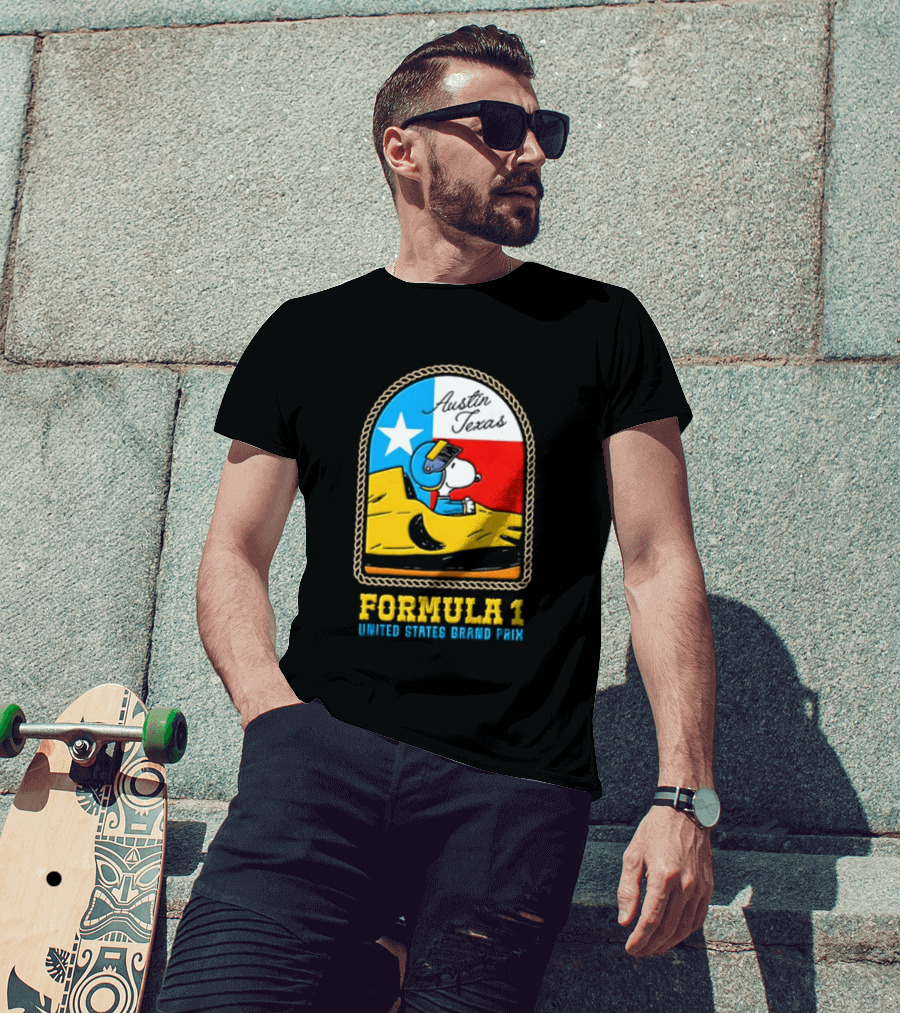 Formula 1 Snoopy United States Grand Prix Austin Texas T-Shirt