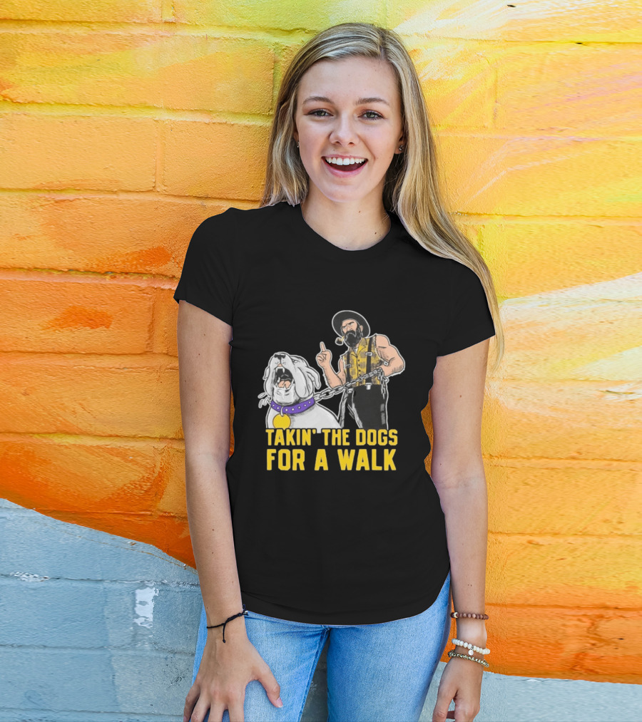 Takin' The Dogs For A Walk James Madison Dukes Vs Appalachian State Mountaineers T-Shirt