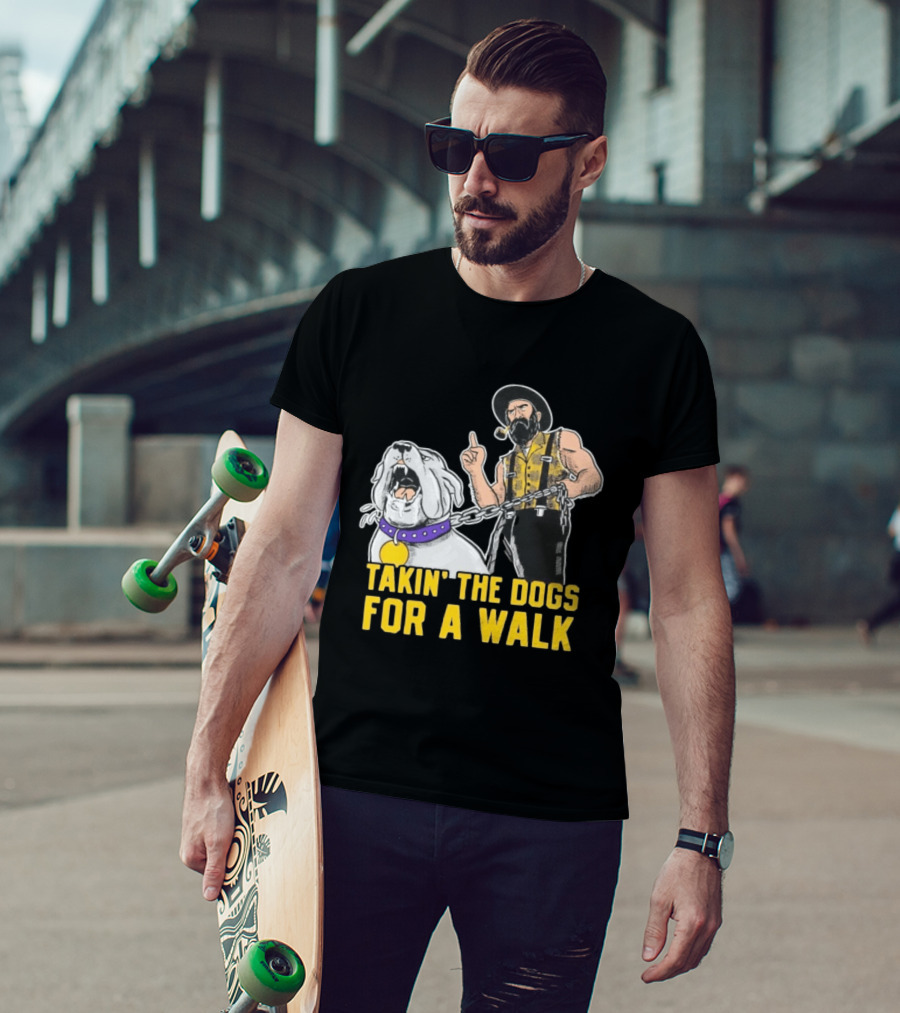 Takin' The Dogs For A Walk James Madison Dukes Vs Appalachian State Mountaineers T-Shirt