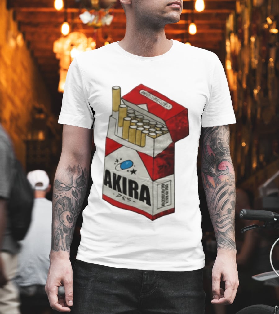 Akira Good For Health Bad For Education Cigarette Pack Capsule T-Shirt