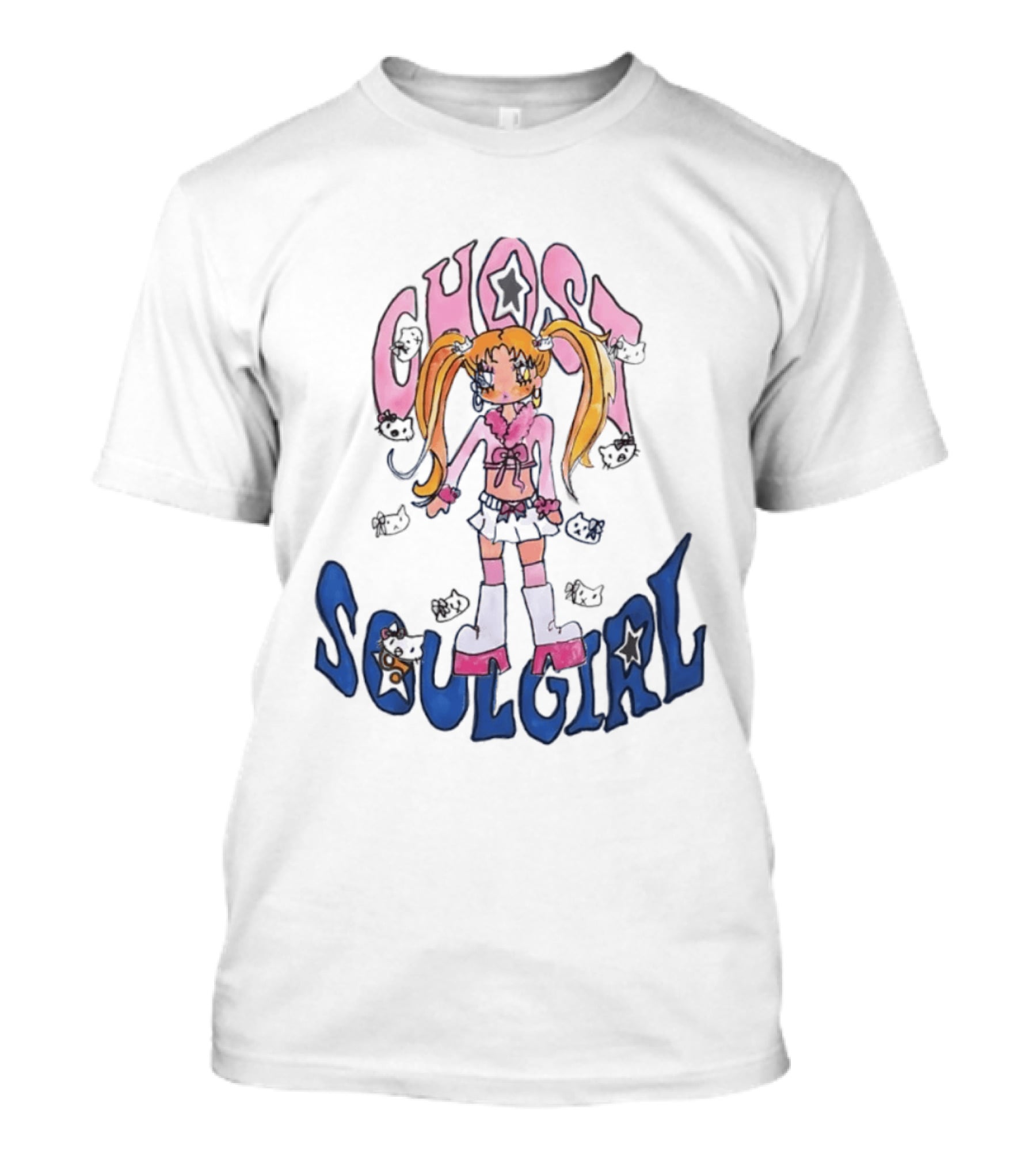 Ghost Soulgirl Anime Star Aesthetic Kawaii Girl T-Shirt