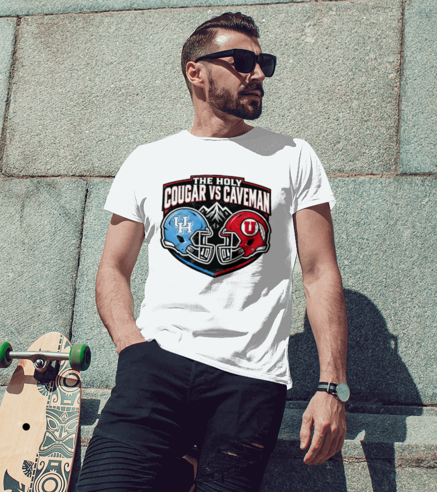 The Holy Cougar Vs Caveman UH Vs U Football Faceoff T-Shirt