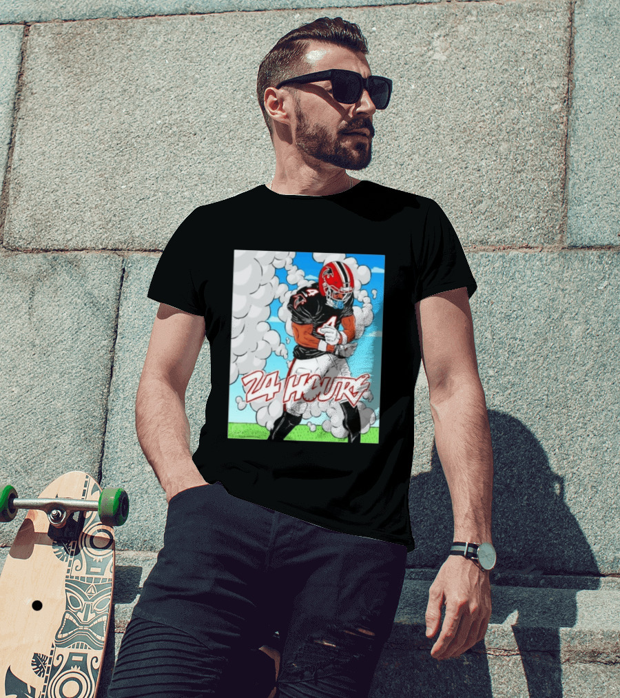 Atlanta Falcons 24 Hours Number 4 Player Game Day Action T-Shirt