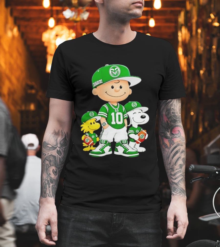 Colorado State Rams Charlie Brown Woodstock Snoopy Number 10 Football Fans T-Shirt