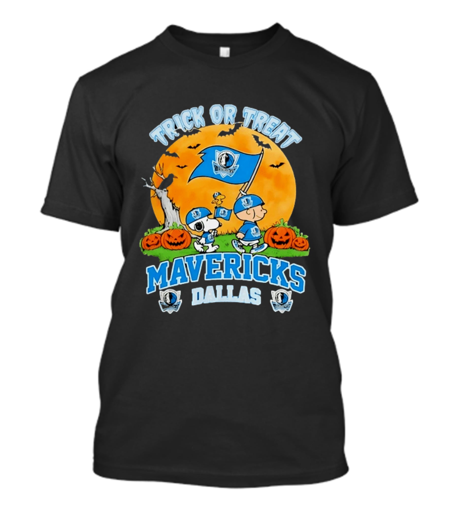 Dallas Mavericks Peanuts Trick Or Treat Halloween T-Shirt