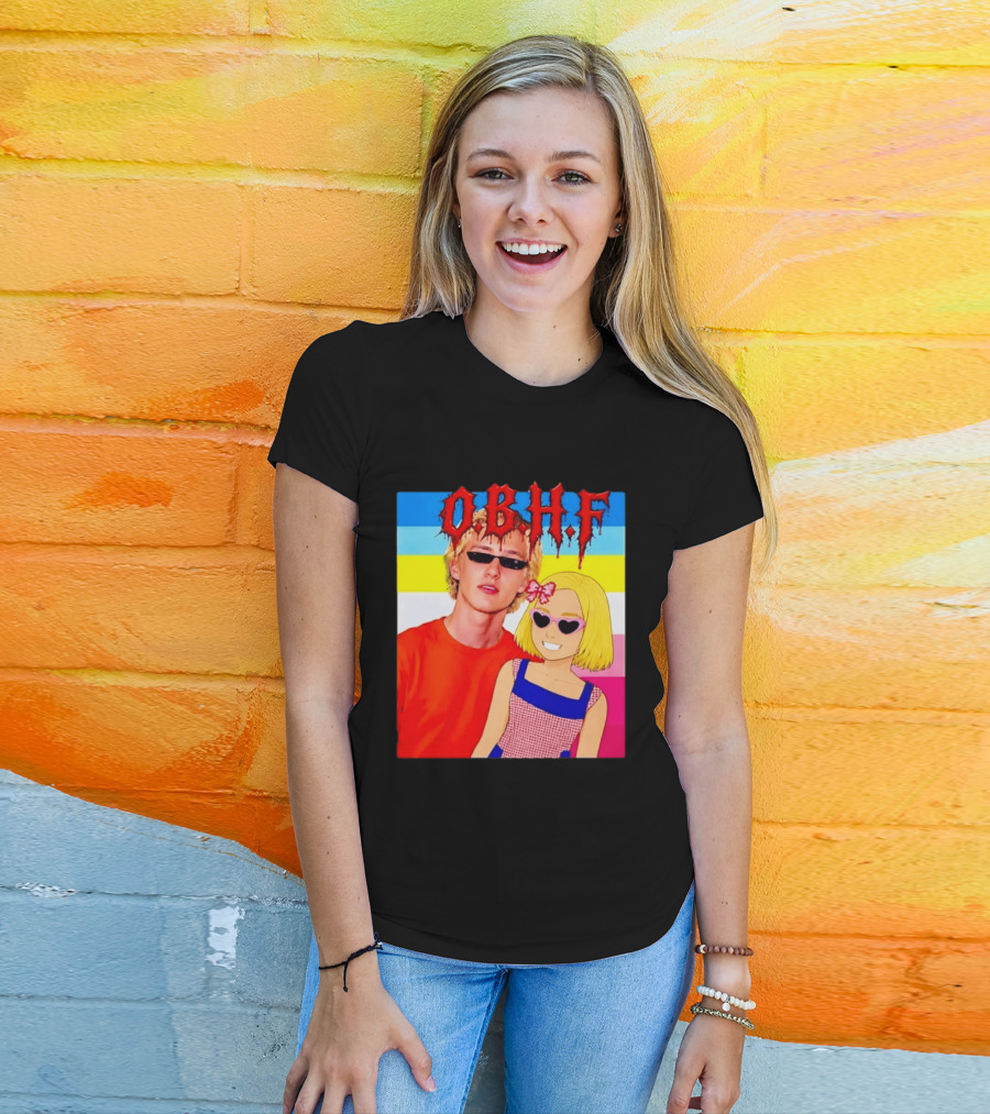 OBHF Blonde Couple Aesthetic Pixel Art Sunglasses T-Shirt
