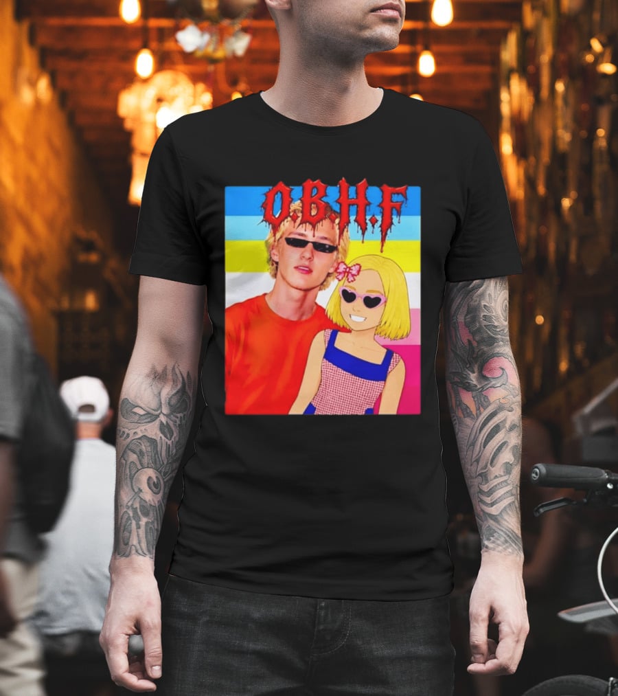 OBHF Blonde Couple Aesthetic Pixel Art Sunglasses T-Shirt
