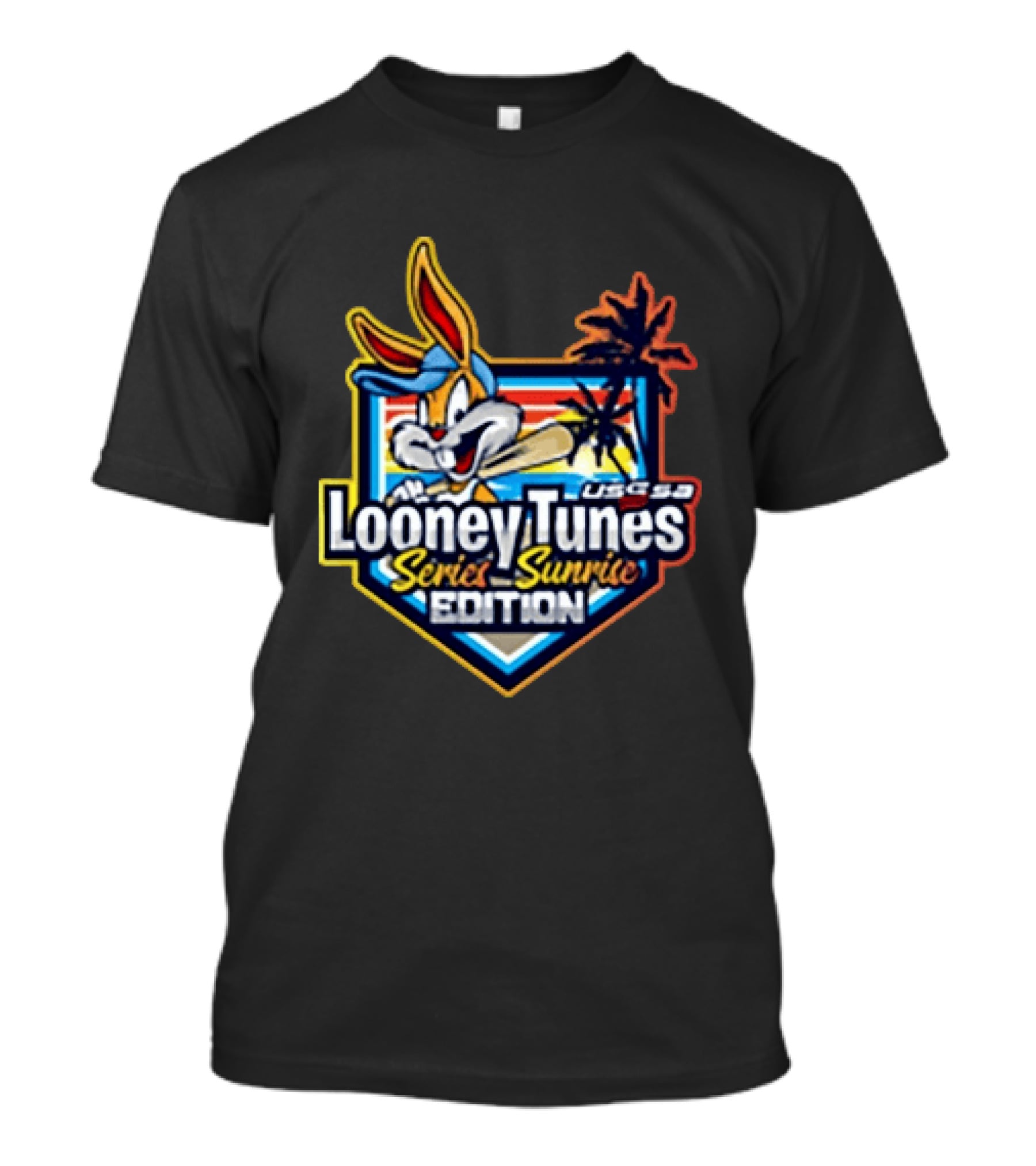USSSA Looney Tunes Series Sunrise Edition Bugs Bunny Palm Trees T-Shirt