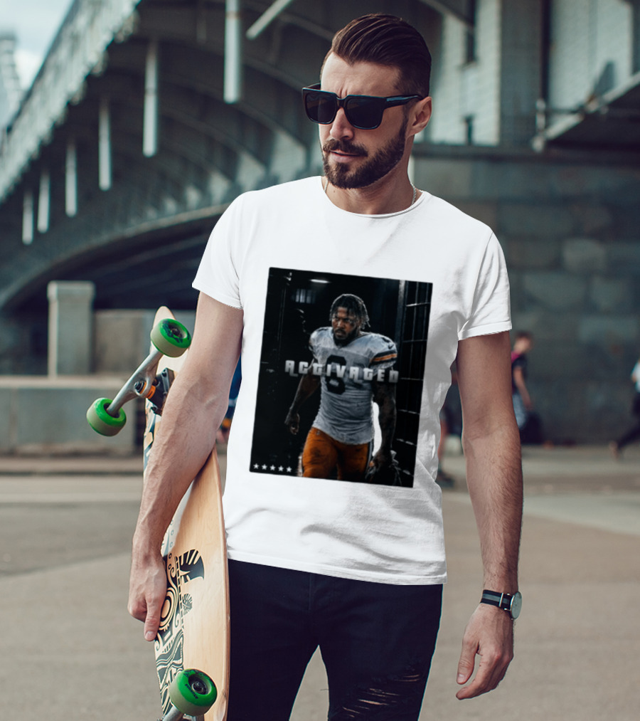 Activated No 8 Football Player Determined Athlete Sports Motivation T-Shirt