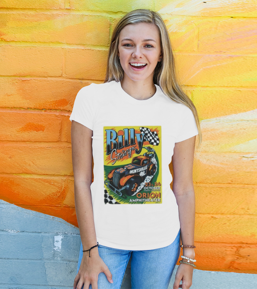 Billy Strings Huntsville AL Orion Amphitheater October 23 & 24 2026 Racing Car Checkerboard Flag T-Shirt