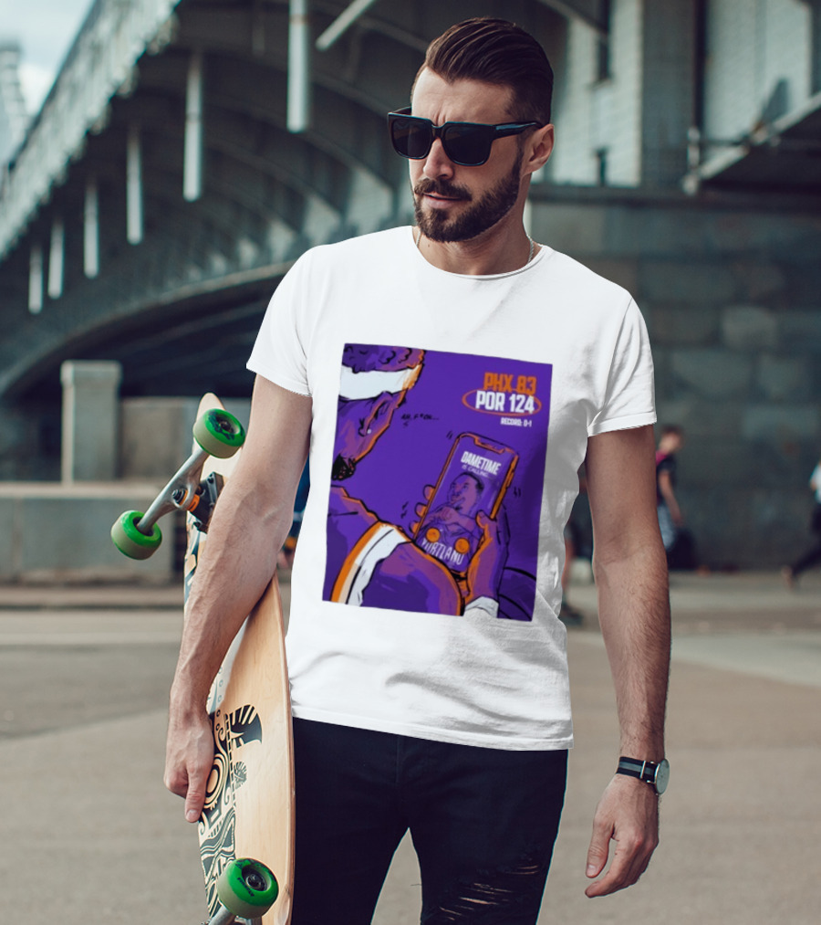 PHX 83 POR 124 Dametime Is Calling Nurtanu Record 0 1 T-Shirt