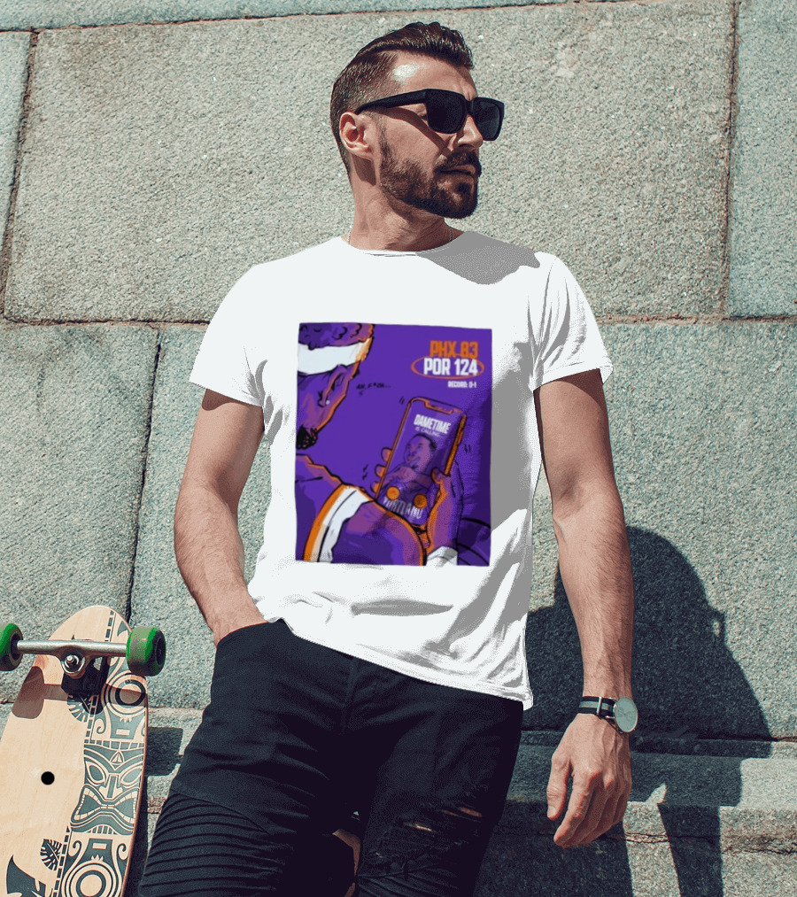 PHX 83 POR 124 Dametime Is Calling Nurtanu Record 0 1 T-Shirt