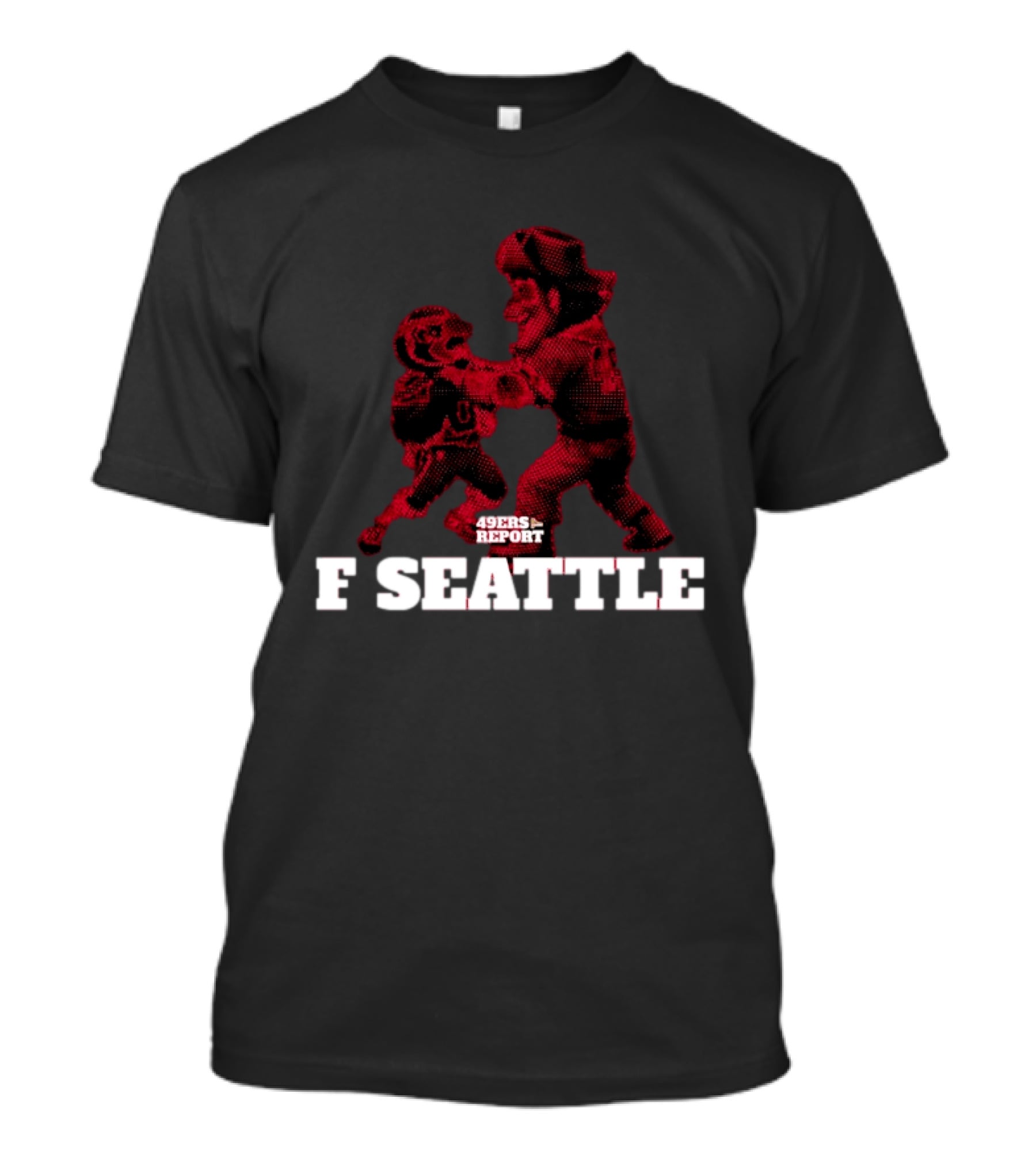 49ers Report F Seattle Halftone Rivalry Football Showdown T-Shirt