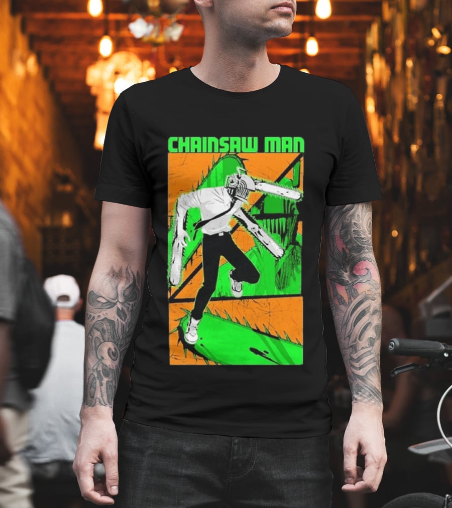 Chainsaw Man Denji Manga Anime Character Action T-Shirt