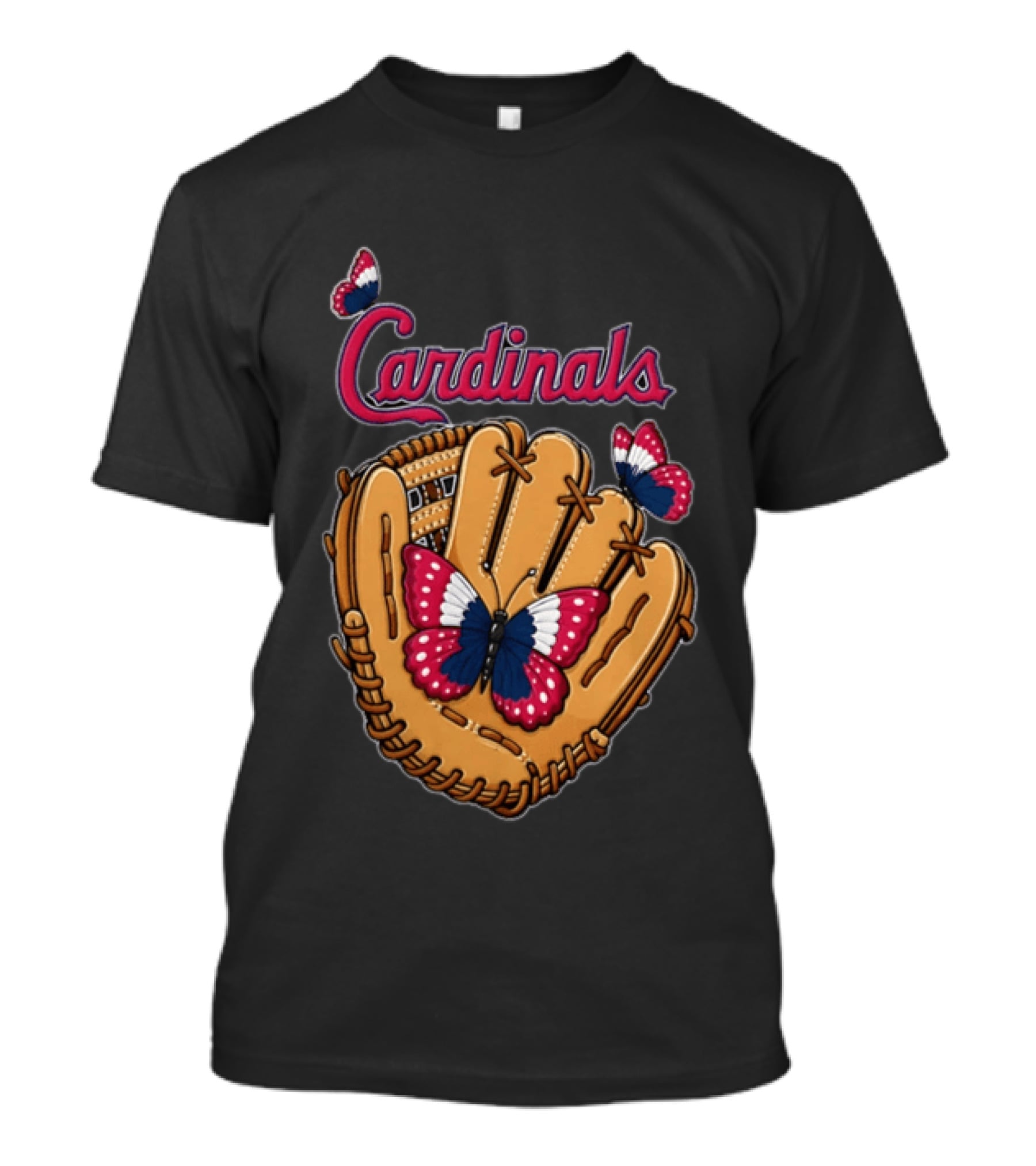 St. Louis Cardinals Baseball Glove Butterflies 2026 T-Shirt