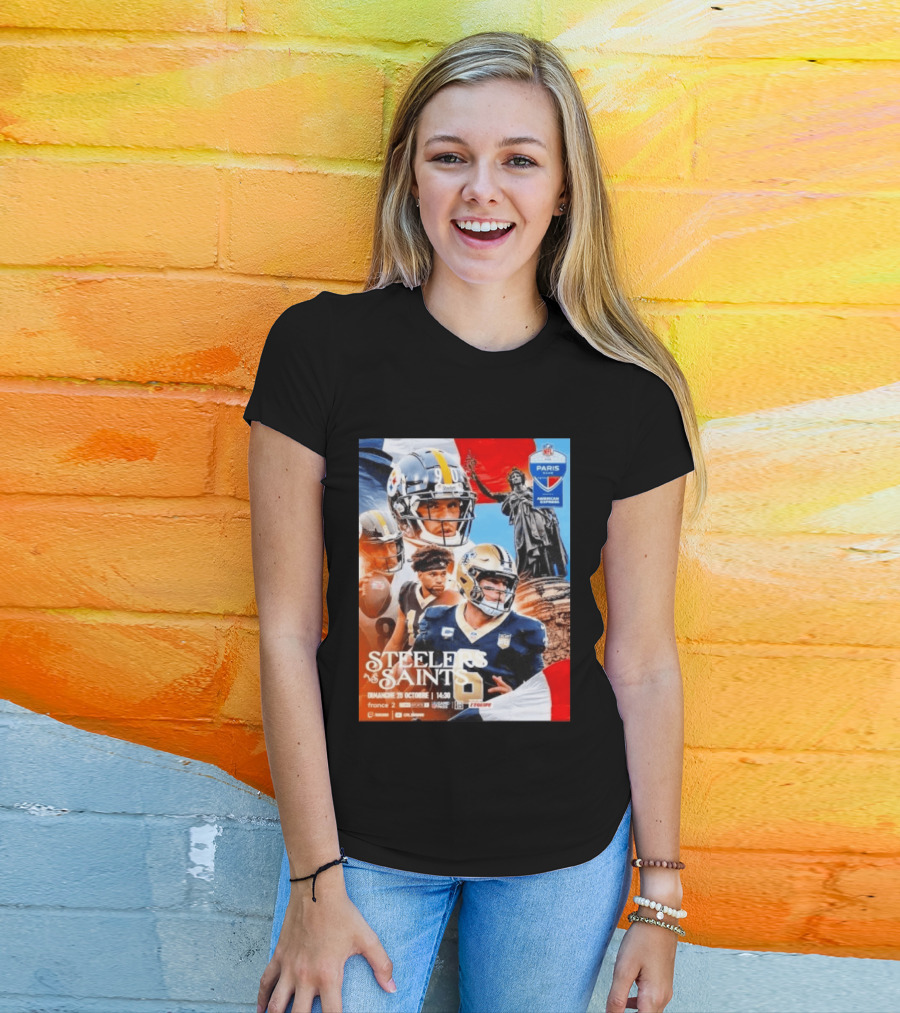 Steelers Vs Saints October 2026 Paris NFL Game American Football Event France T-Shirt