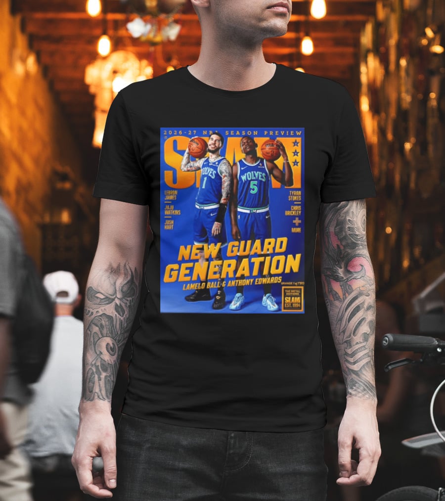 2026 27 NBA Season Preview New Guard Generation LaMelo Ball Anthony Edwards SLAM Wolves T-Shirt