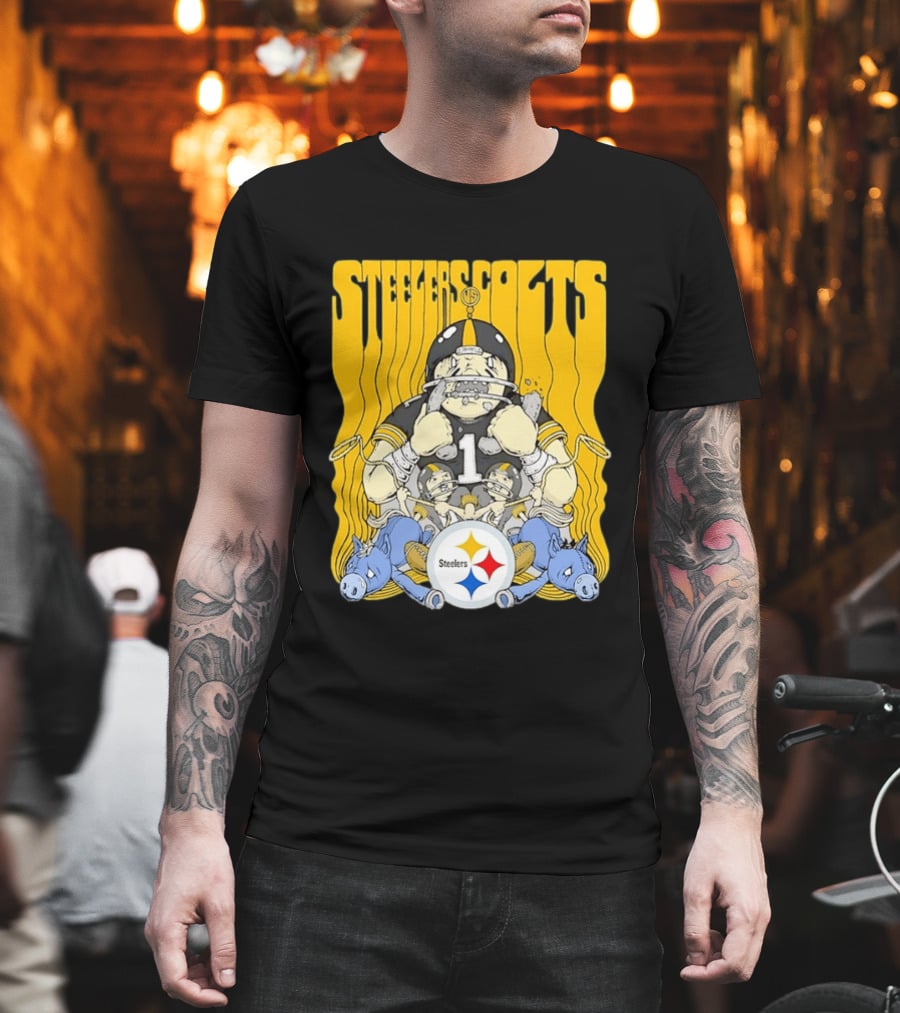 Steelers Colts Matchup Cartoon Football Art Steelers T-Shirt