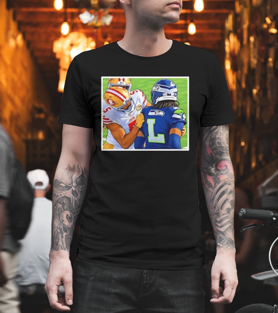 San Francisco 49ers Vs Seattle Seahawks Iconic Football Rivalry Showdown T-Shirt
