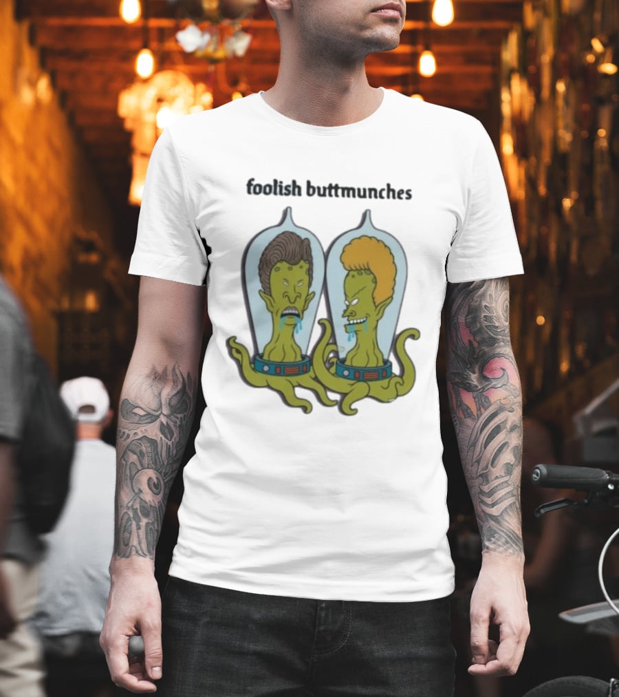 Foolish Buttmunches Alien Heads Beavis And Butt Head Mashup T-Shirt