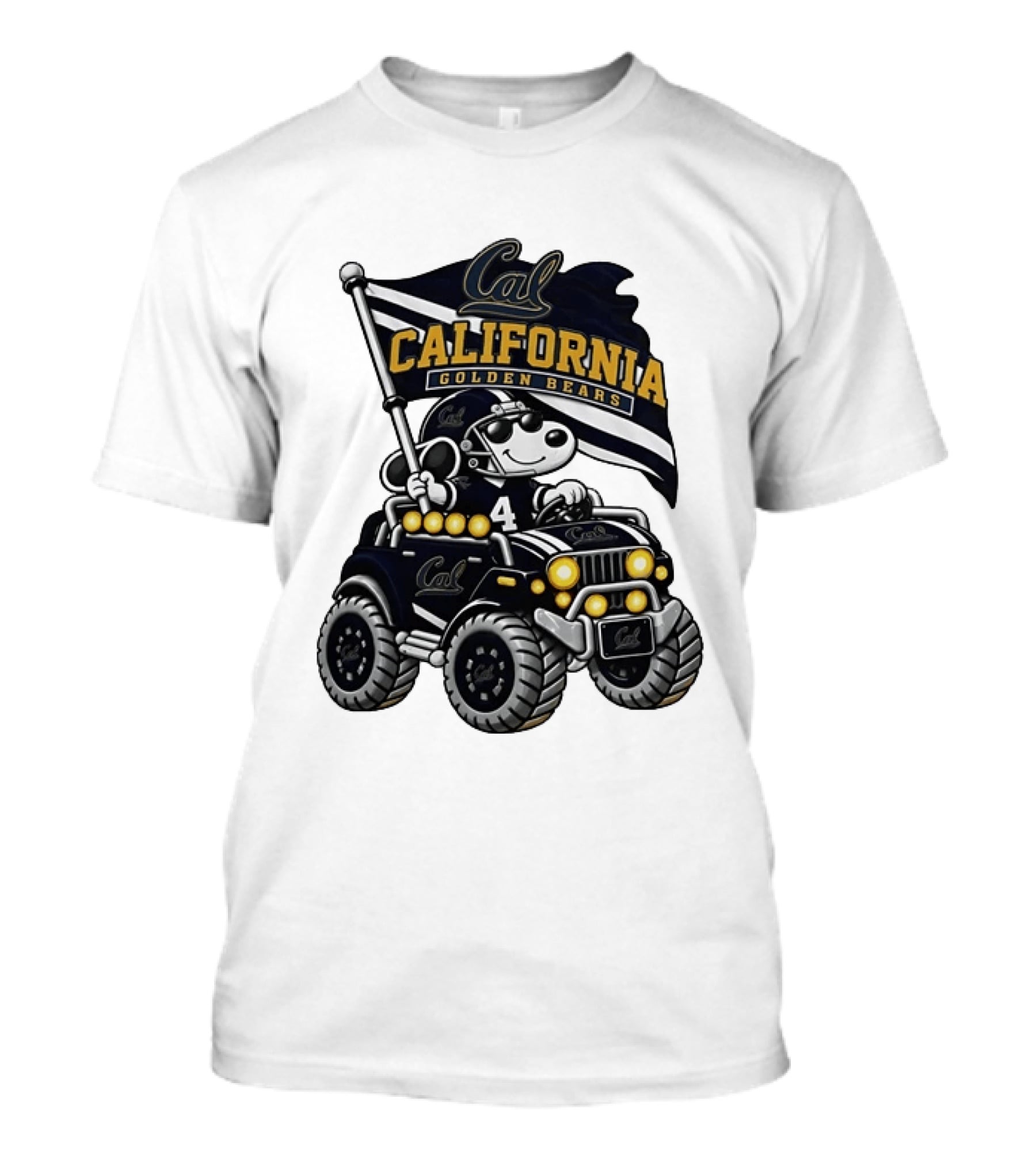 Cal Golden Bears Snoopy Jeep Flag Football T-Shirt