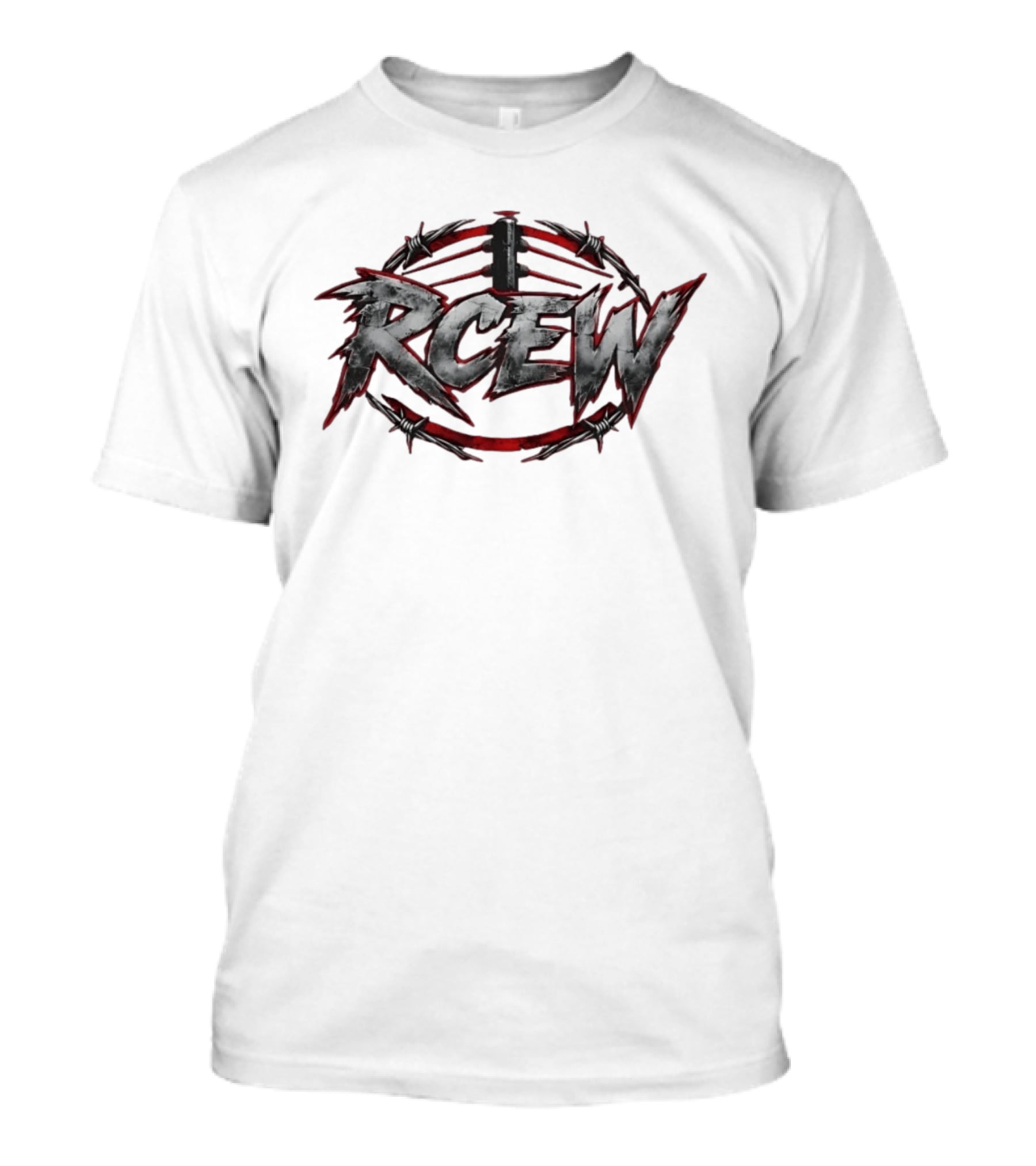 RCEW Barbed Wire Wrestling Logo Icon With Fence T-Shirt