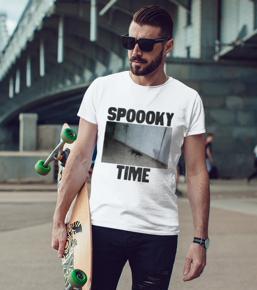 SPOOKY TIME Black Cat Creepy Hallway T-Shirt