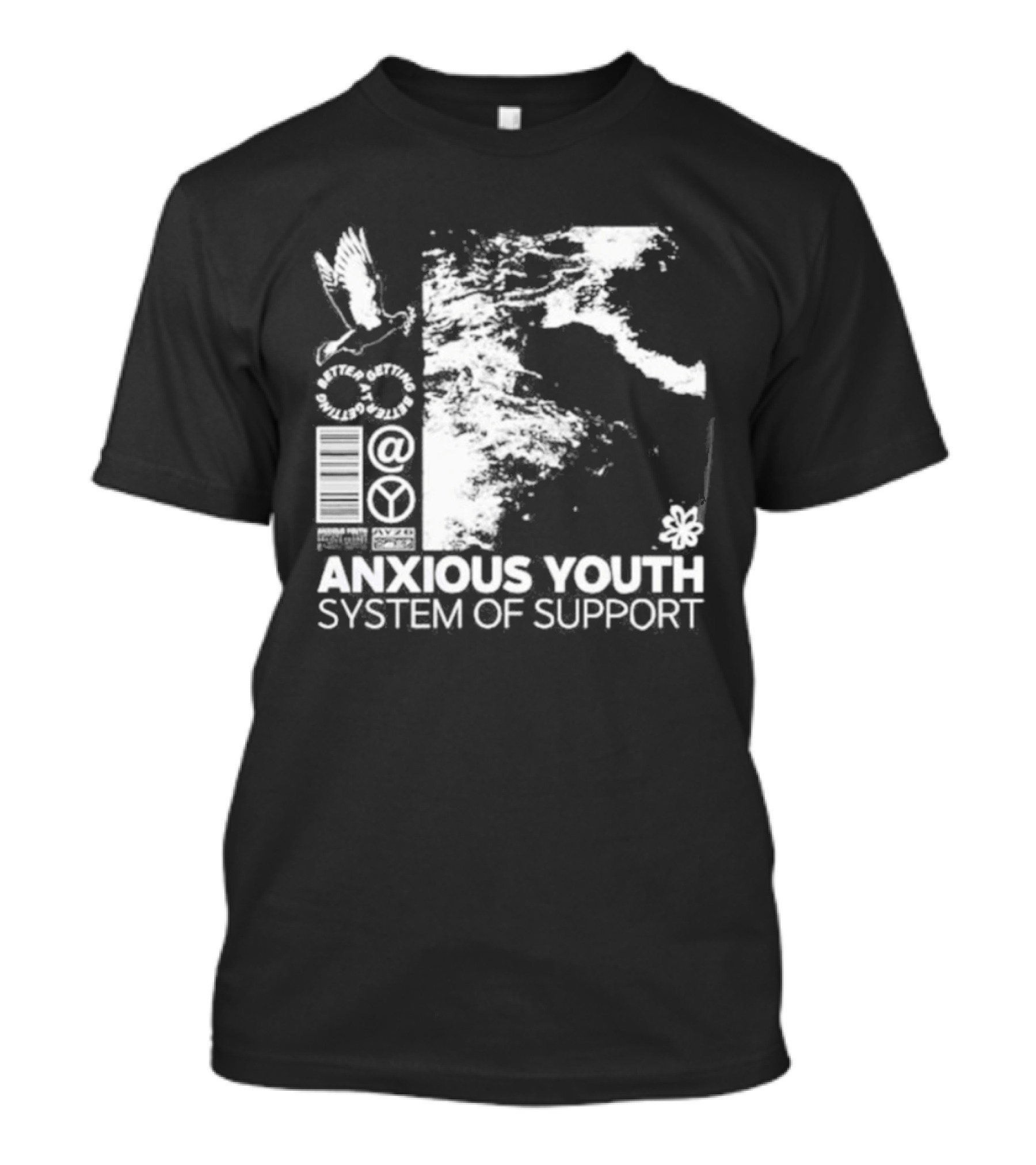 Anxious Youth System Of Support AV26 Hardcore Graphic Elements And Abstract T-Shirt