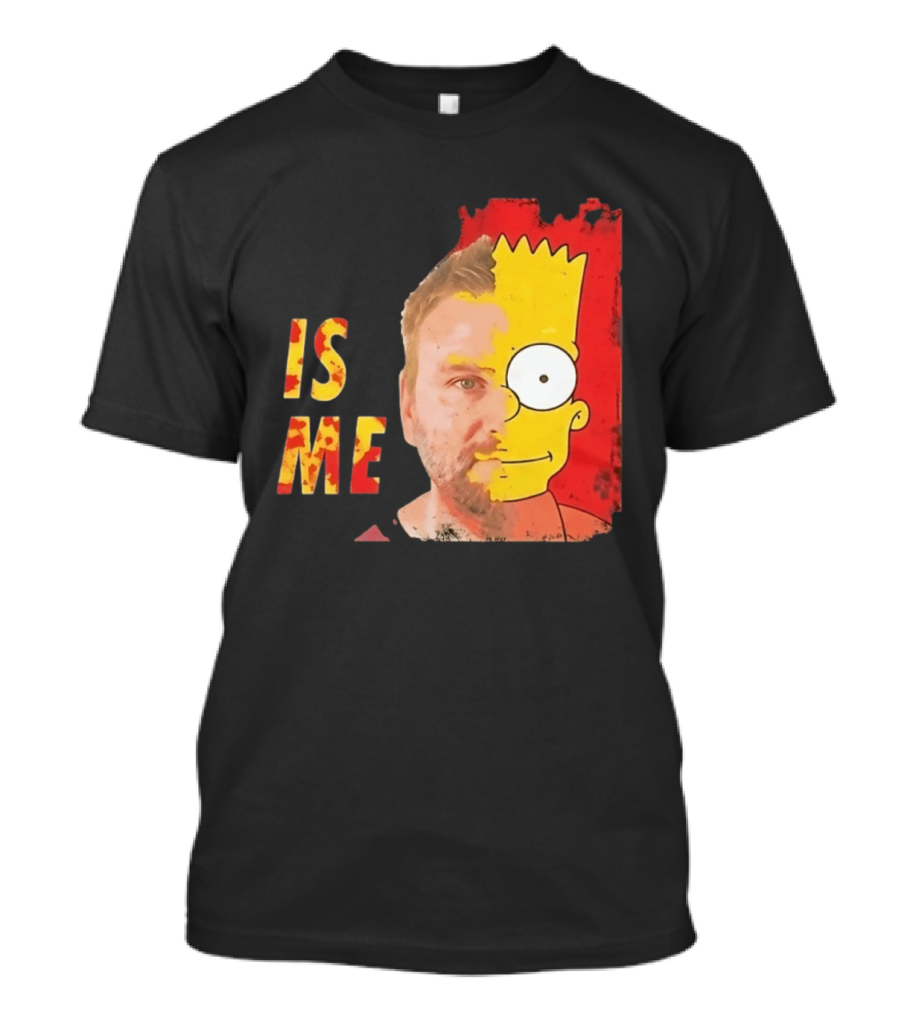 Bart Simpson Is Me Distressed Split Face The Simpsons T-Shirt