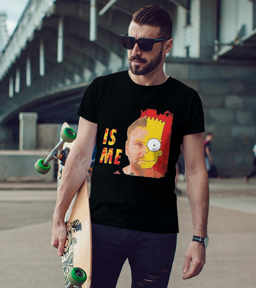 Bart Simpson Is Me Distressed Split Face The Simpsons T-Shirt