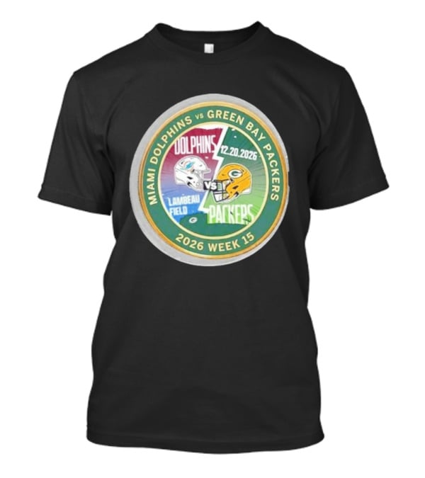Miami Dolphins Vs Green Bay Packers Lambeau Field 12.20.2026 Week 15 Commemorative Coin T-Shirt