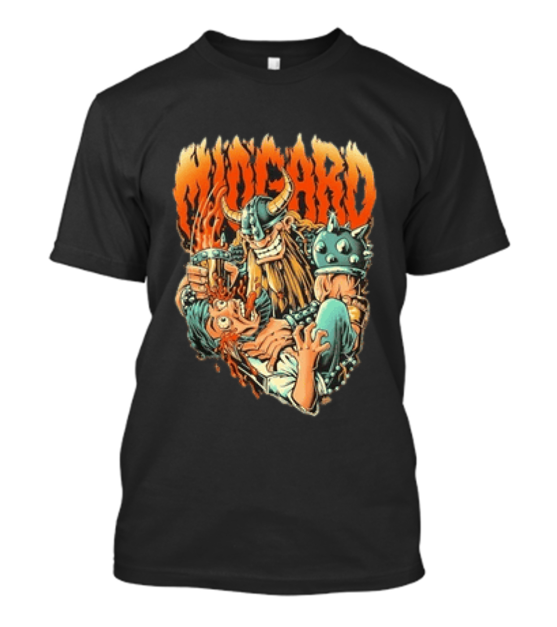 Midgard Viking Warrior Norse Mythology Fantasy Comic Style Nordic Battle T-Shirt