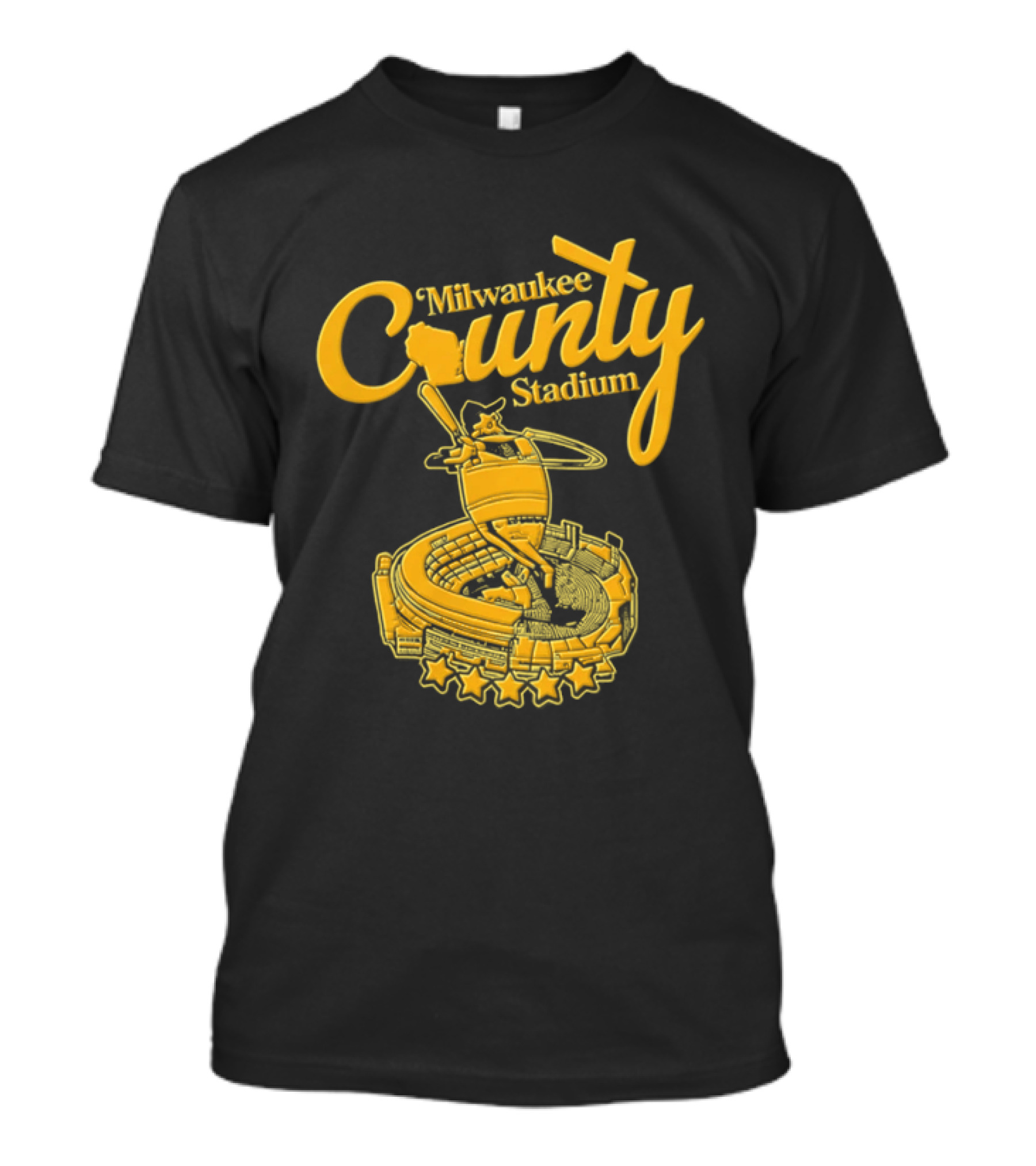Milwaukee Brewers County Stadium Vintage Baseball Memorabilia T-Shirt