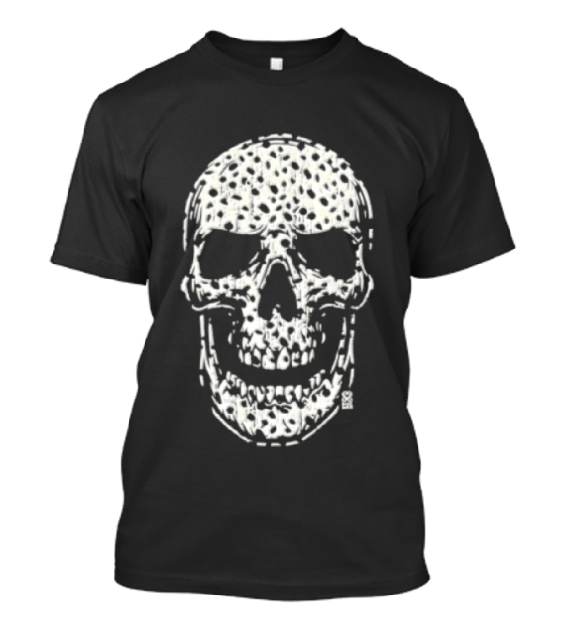 Distressed Skull Polka Dots Halloween Aesthetic T-Shirt