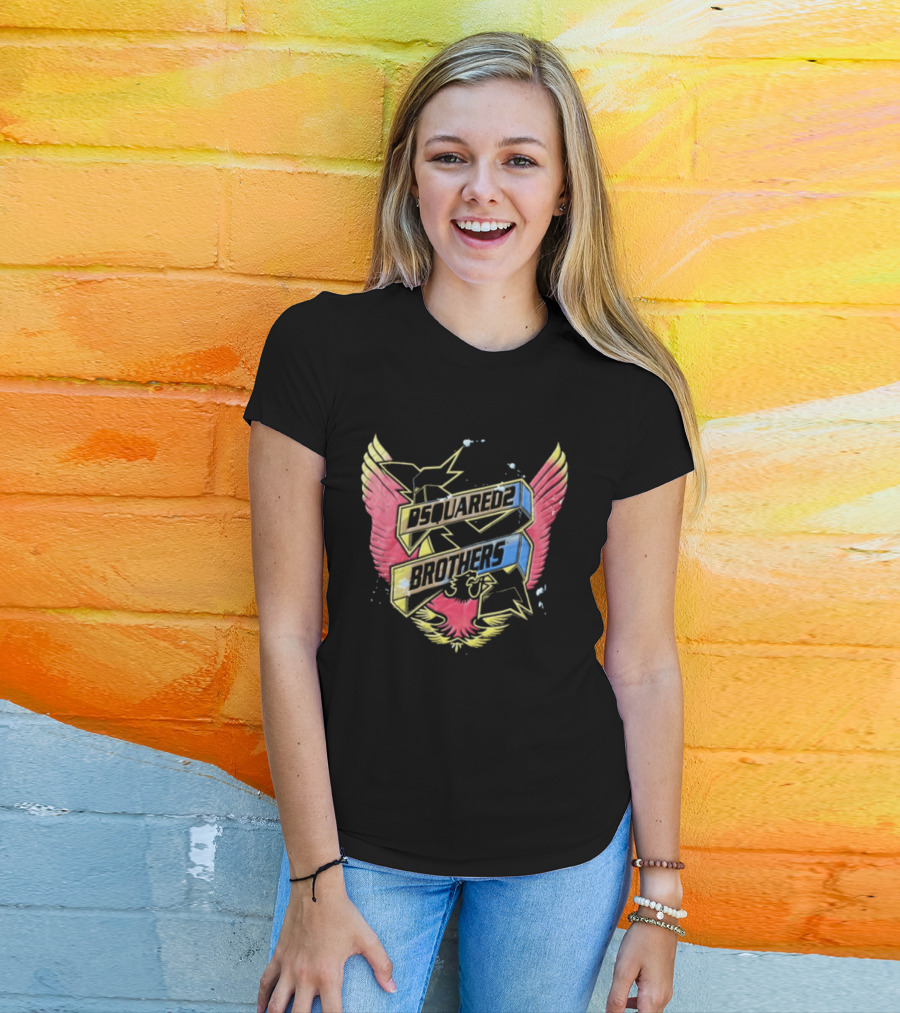 Dsquared2 Brothers Eagle Wings Paint Splatter T-Shirt