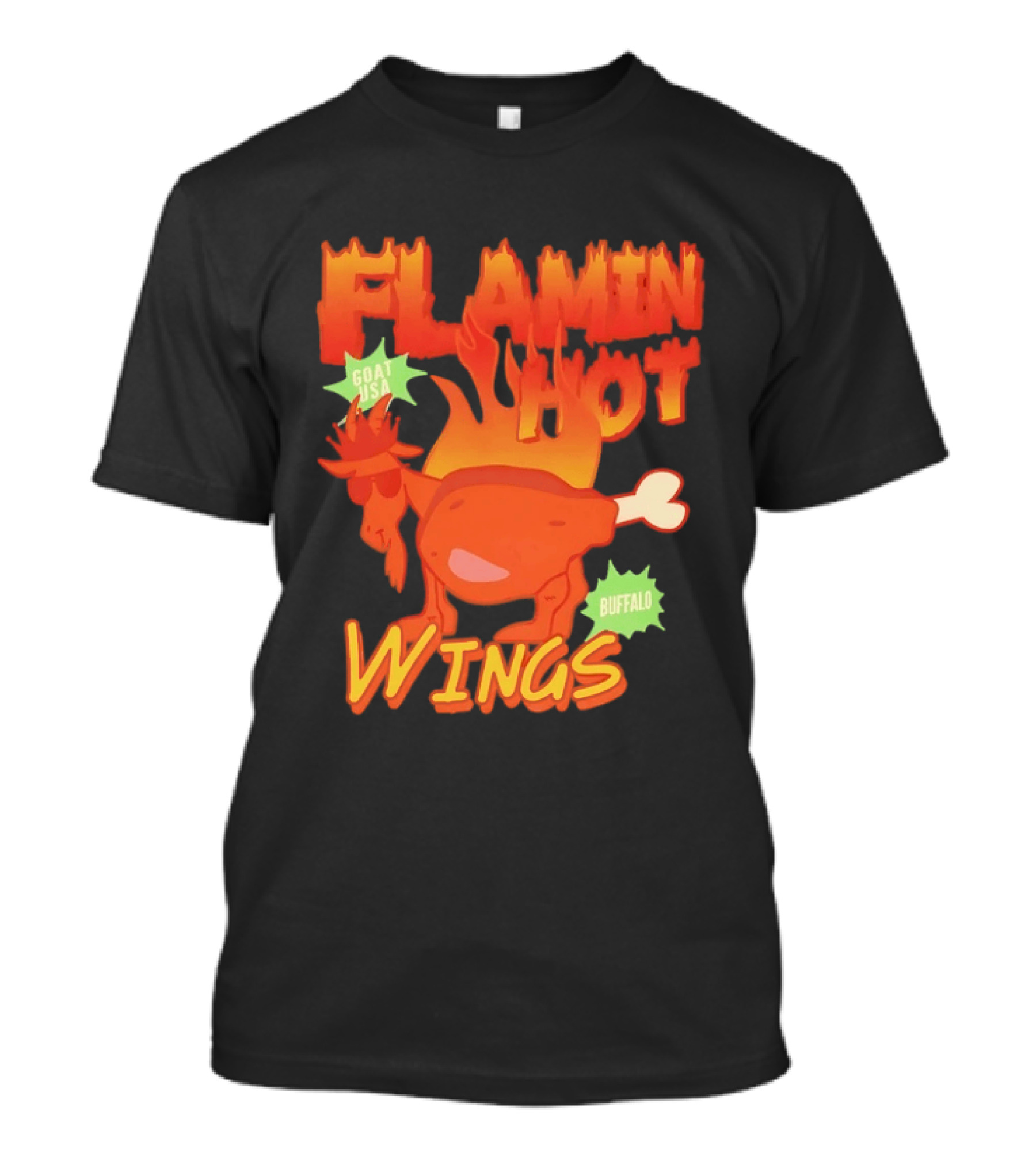 Flamin Hot Wings Buffalo Goat USA T-Shirt