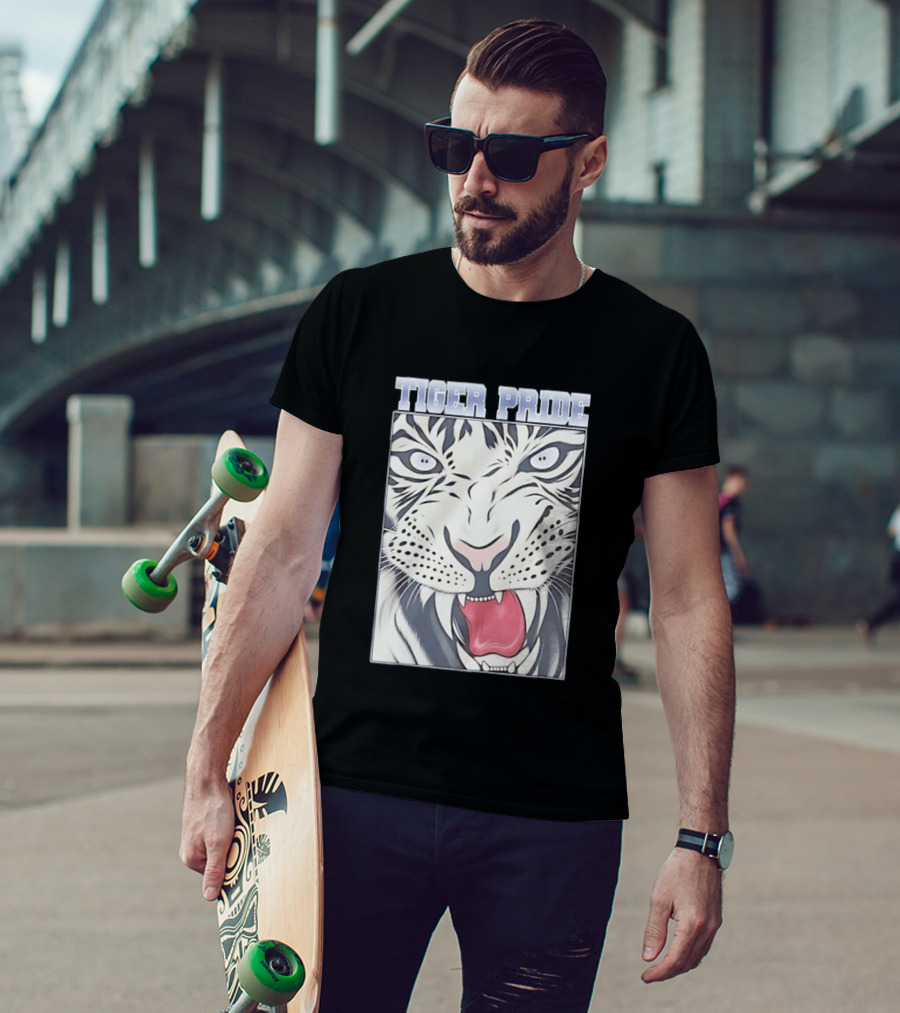 Tiger Pride White Tiger Face Big Cat Wild Animal T-Shirt